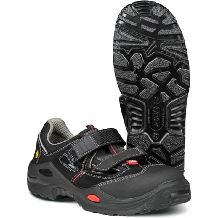 Jalas 1605 Sicherheits-Sandale E-Sport S1P SRC ESD, ultraleicht, atmungsaktiv, schwarz, Größe 38