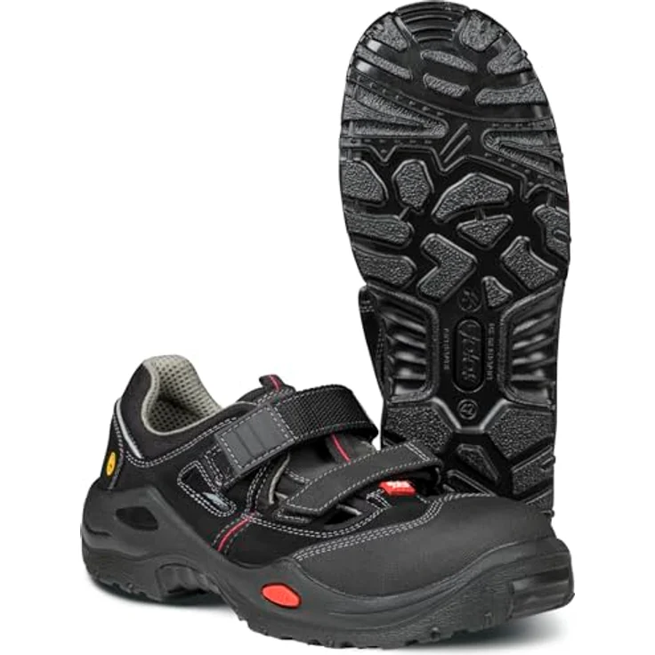 Jalas 1605 Sicherheits-Sandale E-Sport S1P SRC ESD, leicht und atmungsaktiv, mit Aluminium-Schutzkappe, rutschfester PU-Außensohle, in schwarz, Größe 39 – Bild 1