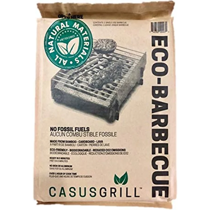 Casus Grill Einweg-Grill, biologisch abbaubar, Mini-Grill: aus natürlichen Materialien, einfach aufzubauen - keine Feuerzeugflüssigkeit erforderlich – Bild 2