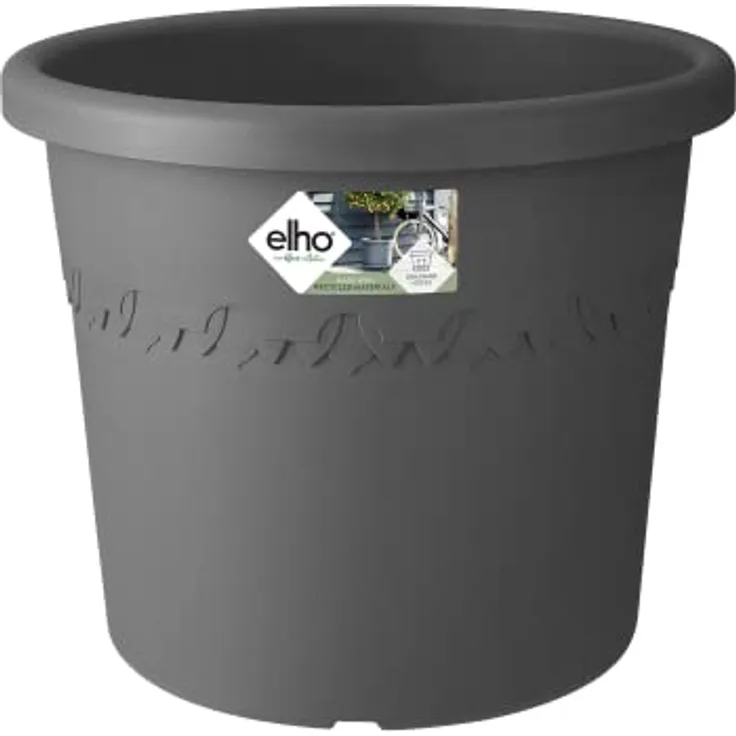 elho Algarve Cilindro 25 - Blumentopf für Außen - Pflanzentopf Draußen - Ø 24.5 x H 20.8 cm - Schwarz/Anthrazit