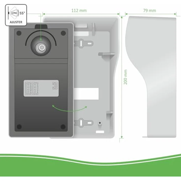 IP Türsprechanlage mit Kamera und Monitor - Video Türklingel für 2 Familienhaus – Bild 6