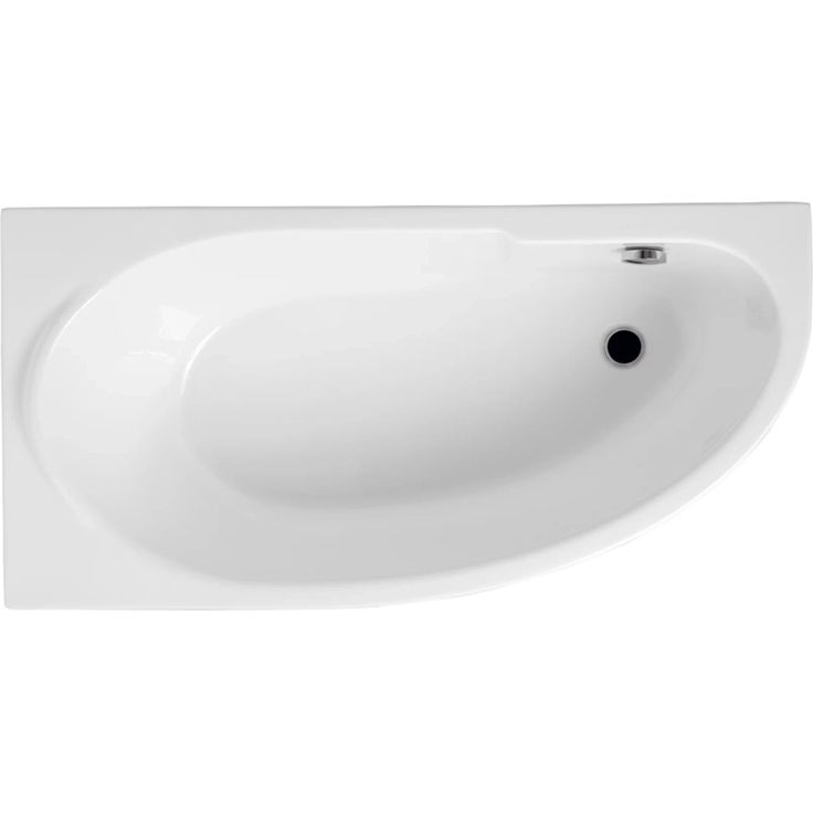 Bad Land MIKI Eckbadewanne 140x70 cm, links, schneeweiß, mit automatischem Siphon und kratzfester Oberfläche