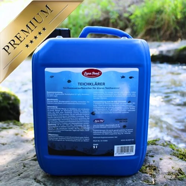 Lyra Pet Lyra Pond® 5 Liter Teichklärer | Wirkt gegen die häufigsten Algenarten | Für klares Teichwasser | Langanhaltende Wirkung | Reduziert die Algenneubildung | Nicht schädlich für Fische & Pflanzen – Bild 3