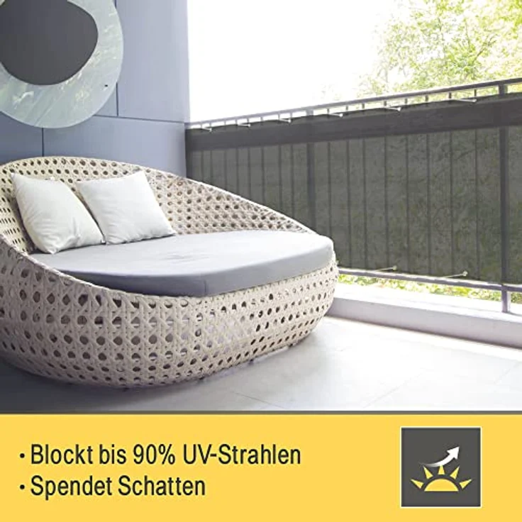 Sol Royal SolVision HDPE Balkonumspannung HB2 300x90cm Anthrazit – Bild 2