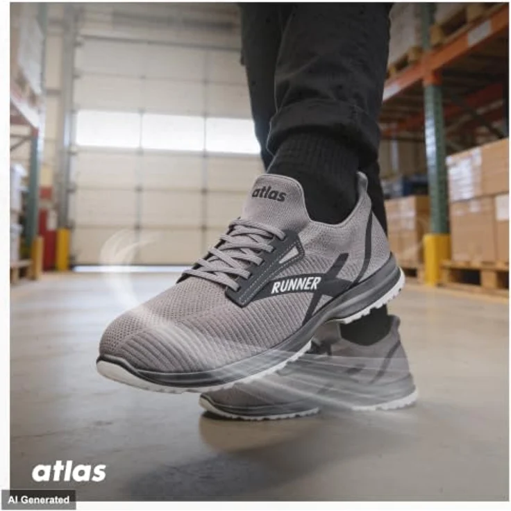 ATLAS Sicherheitsschuh RUNNER 65 ESD S1P SRC, Light Knit Obermaterial, grau, Größe 36 Weite 10 – Bild 9