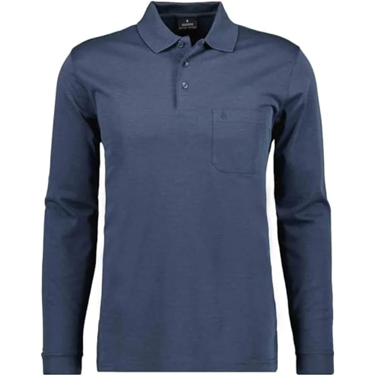 RAGMAN Langarm-Poloshirt, Pima-Baumwolle, Polyester, Logo-Stickerei - Farbe: verschiedene – Bild 2