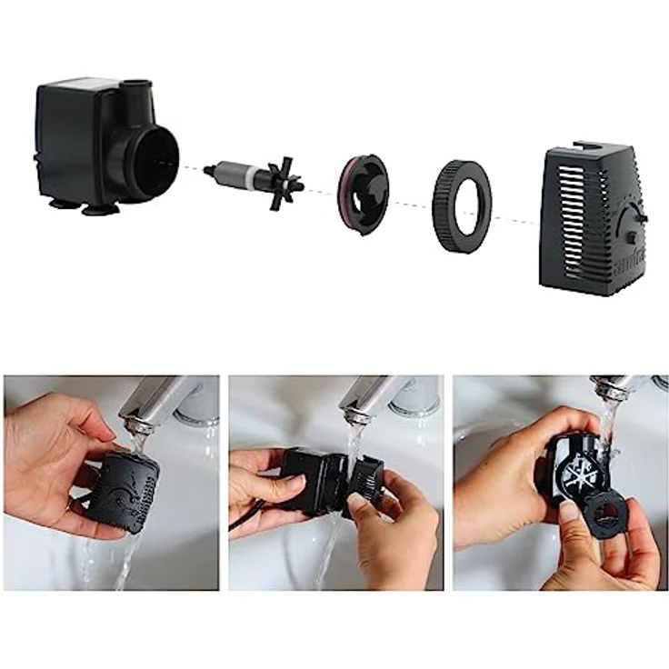 Amtra Stream 230 – Tauchpumpe für Aquarien, leise, einstellbarer Wasserdurchfluss, 230 l/h – 3,0 W – 220 V, kleine Wasserpumpe für Springbrunnen für Katzen, Teiche und Springbrunnen – Bild 4