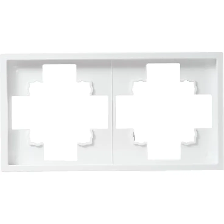 McPower 2-fach Rahmen Shallow, Abdeckrahmen für Steckdosen und Schalter, Weiß Matt, modernes Design, einfache Montage, langlebig und pflegeleicht