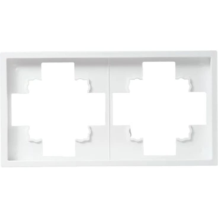 McPower 2-fach Rahmen Shallow, Abdeckrahmen für Steckdosen und Schalter, Weiß Matt, modernes Design, einfache Montage, langlebig und pflegeleicht – Bild 1