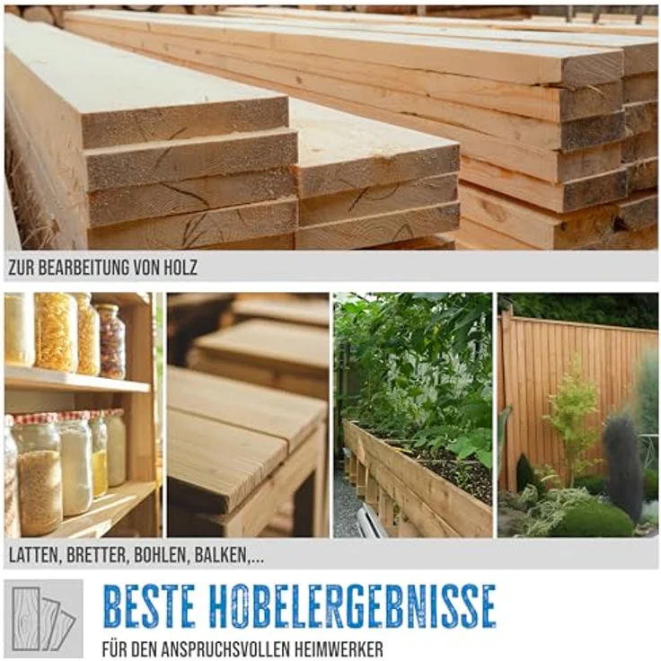 Güde 55441 Abricht- & Dickenhobel GADH 254 (Überlastschalter, Hobelwellenschutz, Dickentischverstellung durch Handrad) – Bild 4