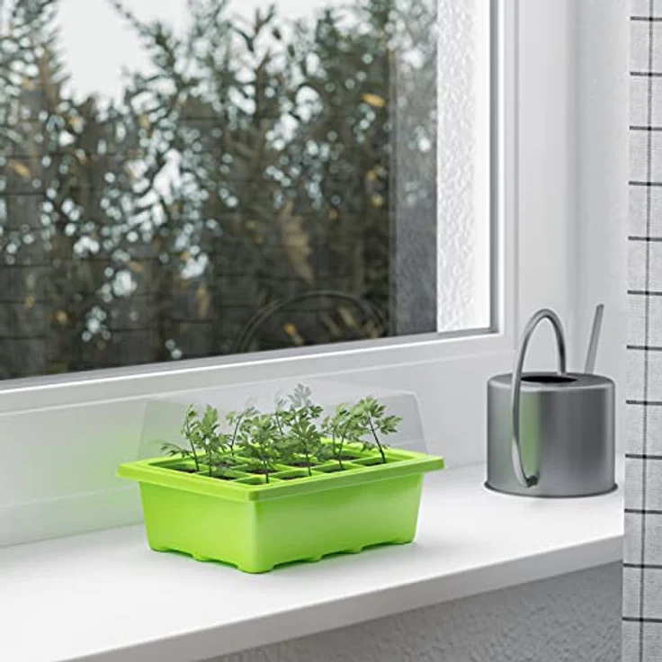6 x WELLGRO Mini Gewächshaus inkl. Pflanzschilder - für bis zu 12 Pflanzen - ca. 19 x 14,5 x 11 cm (LxBxH) je Zimmergewächshaus – Bild 6