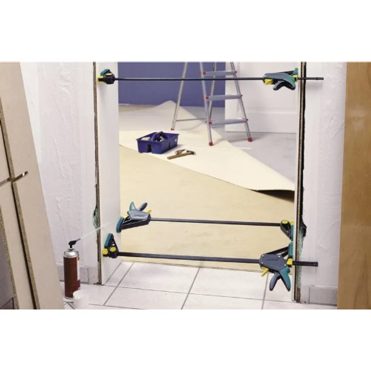wolfcraft EHZ 100-915 Einhandzwinge PRO 3034000, Kraftvolle Zwinge zum professionellen Spannen von Werkstücken mit nur einer Hand, Spannkraft: 120 kg - Spannweite: 915 mm – Bild 4