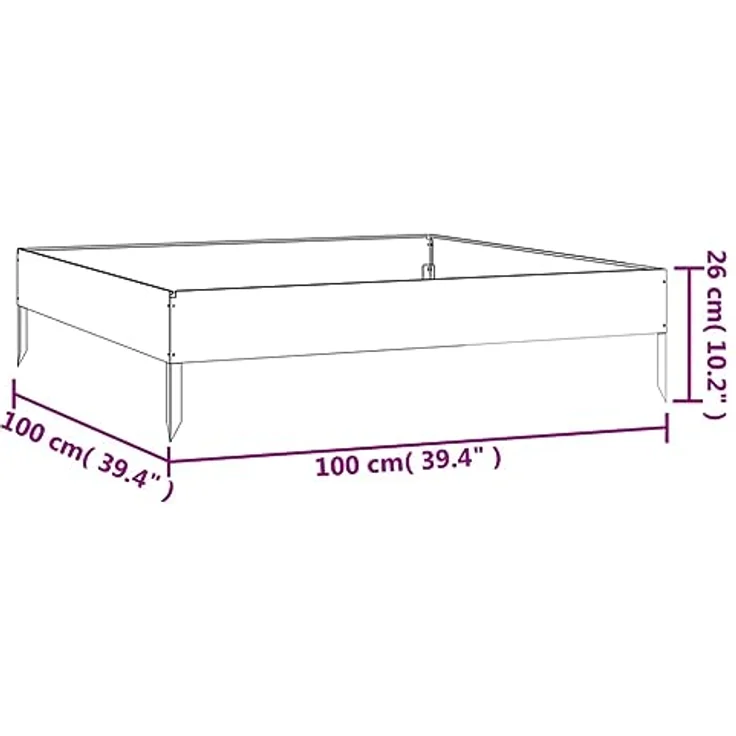vidaXL Hochbeet 100x100x26 cm Cortenstahl, wetterfester Stahl, rostige Farbe – Bild 7