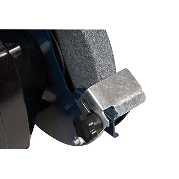 FERM Nass und Trockenschleifmaschine - Doppelschleifmaschine 250W - 150mm - Incl. P80 (Nass) und P36 (Trock) Schleifstein, Schutzbrille und Funkenfänger – Bild 5