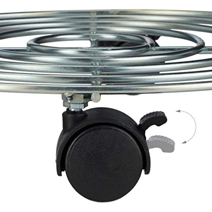 Relaxdays Blumentopfuntersetzer 2 x Pflanzenroller mit Bremse, Silber, belastbar bis 30 kg, zeitlos schlichtes Design – Bild 6