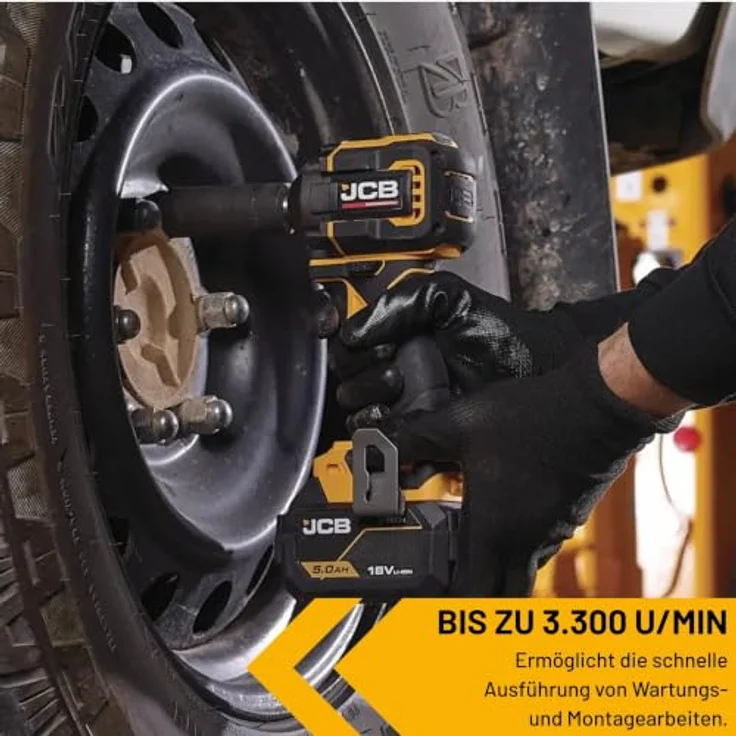 JCB Professional Akku-Schlagschrauber JCB-18PIW-350, 18V Kompakt, 4500 Schläge/min, bürstenlos, 1/2 Zoll, Gürtelclip, Solo-Version – Bild 2