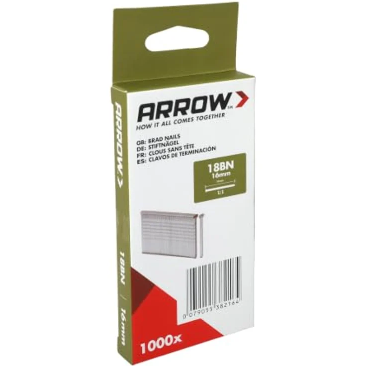 Arrow 382164 Tackernägel, 16 mm, verzinkter Stahl, 1000 Stück, ideal für Möbel- und Innenausbau – Bild 1