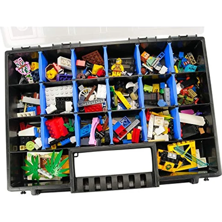 HASKYY Sortimentskoffer Sortimentsbox 2x XL Organizer, Unterteilt und Stapelbar, 345x249x50 mm, Robuster Kunststoff für Kleinteile und Werkzeuge – Bild 5