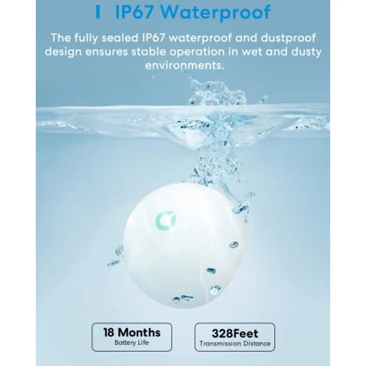 Meross Smart Wassermelder 3er Set, WLAN Wassersensor für HomeKit mit IP67, 60dB Alarm, ideal für Küche, Badezimmer und Keller – Bild 5