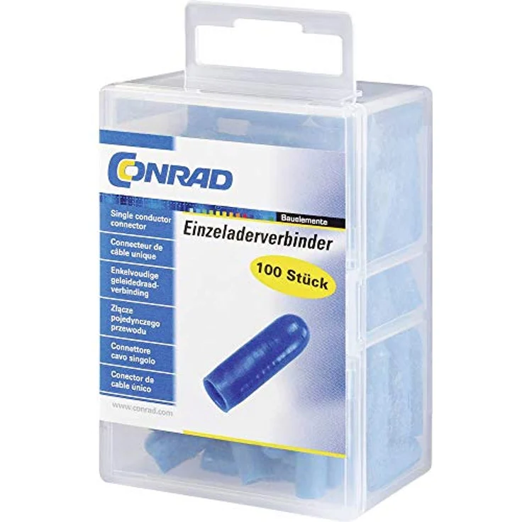 TRU Components Einzeladerverbinder flexibel, 2-polig, 0.08-0.38mm², 100 Stück, blau – Bild 2