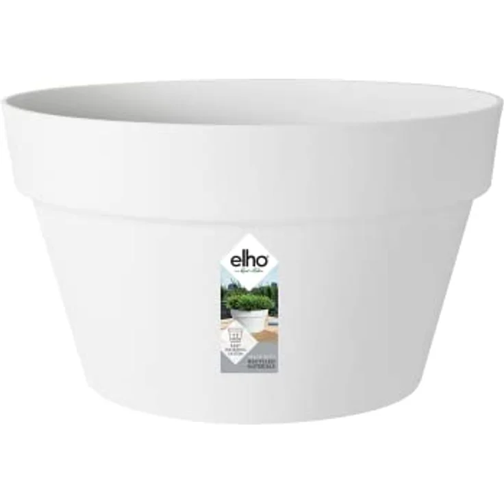 elho Loft Urban Schale 35 - Blumentopf für Außen - Ø 34.5 x H 20.2 cm - Weiß/Weiss – Bild 1