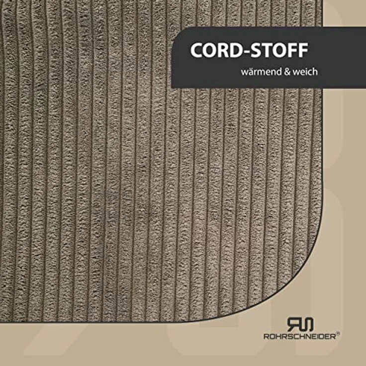 Rohrschneider Hundebett waschbar für kleine und mittelgroße Hunde mit Hundekissen Cord Taupe (ca. 70x50 cm) inkl. Gassibeutel – Bild 4