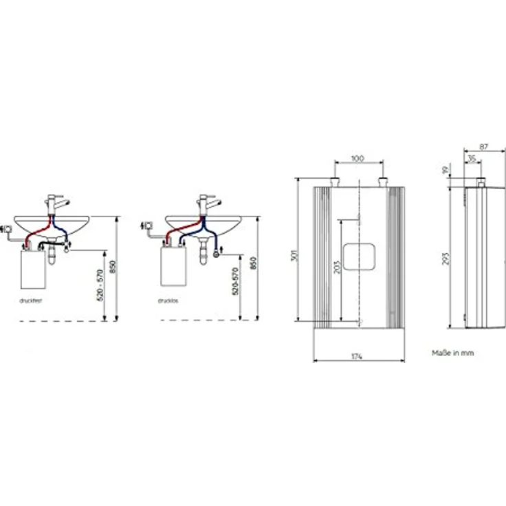 AEG DDLE Kompakt FB 11/13 kW, Elektronischer Kompakt-Durchlauferhitzer mit Fernbedienung, Made in Germany, solargeeignet, Untertischmontage, VDE geprüft – Bild 5