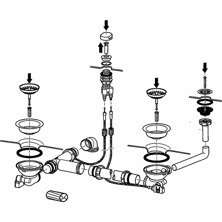 Villeroy & Boch Einbauspüle YB5 Profi Ablaufgarnitur, Edelstahl, für Doppelbecken