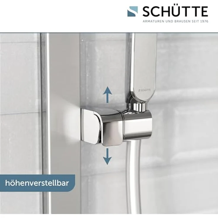 Schütte Stangenbrause-Set KARIBIK, 78,5 cm höhenverstellbar, 3 Strahlarten, Antikalk-Beschichtung, wassersparend, 4-teilig – Bild 3