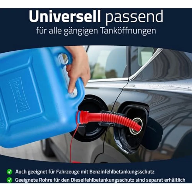 hünersdorff Kraftstoff-Kanister STANDARD 10l für Benzin, Diesel und andere Gefahrgüter, UN-Zulassung, made in Germany, -geprüfter Produktion, blau – Bild 4