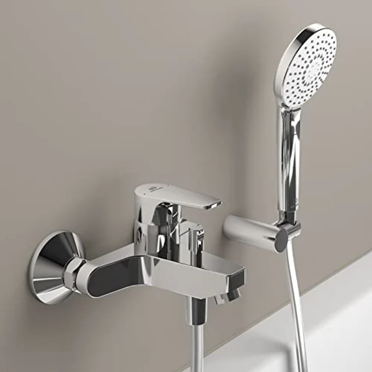 Ideal Standard Cerafine D, Badearmatur Aufputz Chrom mit firmaFlow Kartusche und Heißwassertemperaturbegrenzer – Bild 5