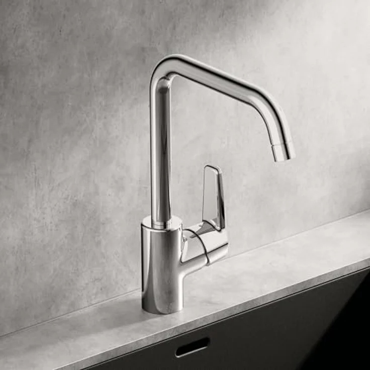 HANSA Hansapolo Spültisch-Einhand-Einlochbatterie, 203 mm Ausladung, 120° schwenkbar, 12 l/min Durchflussmenge – Bild 5