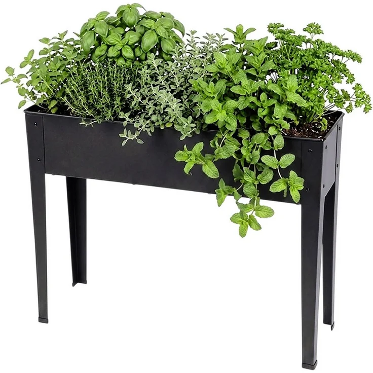 Spetebo Hochbeet Garten Hochbeet aus pulverbeschichtetem Metall anthrazit, wetterfest und robust, 102 x 80 cm