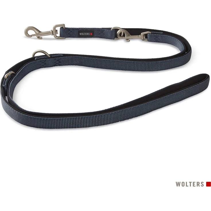 Wolters Professional Comfort Führleine extra lang, 300 cm x 1,5 cm, graphit/schwarz, für mittelgroße Hunde, Halsband + Leine – Bild 1