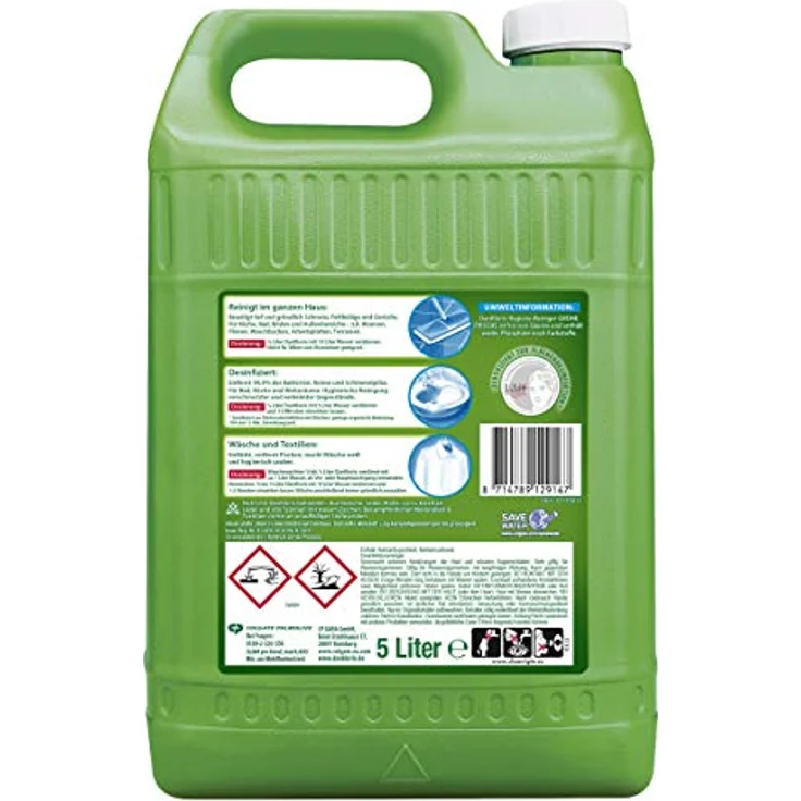 Dan Klorix Hygienereiniger Grüne Frische mit Ativ Chlor 5000ml – Bild 3