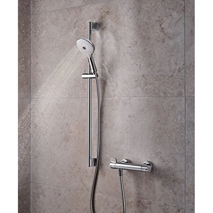 Duravit Universal Duschstange, Brausestange mit höhenverstellbarer Handbrausehalterung, variable Duschstange (700 mm), Chrom – Bild 5