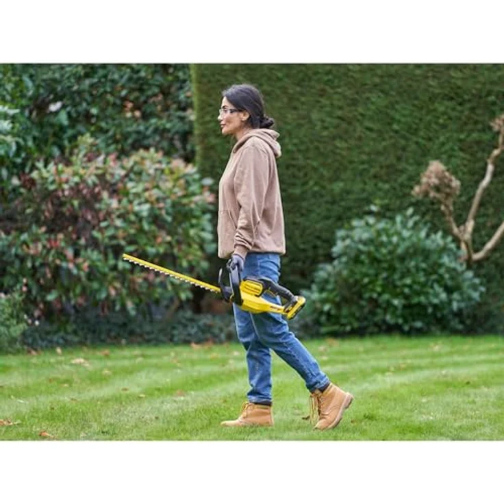 STANLEY FATMAX V20 Akku-Heckenschere SFMCHT650D1-QW, 50 cm Schwertlänge, 19 mm Schnittstärke, inkl. 2.0Ah Akku & Ladegerät, Bügelhandgriff, Messer-Schnellstopp – Bild 5