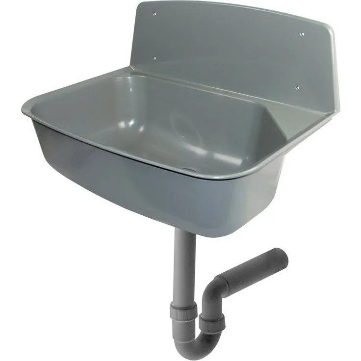 Haas Otto Kunststoffspüle Kunstsoff-Universal-Ausgussbecken "Greta", 36.7/52.6 cm, Grau, CO2 und Primärenergie sparend