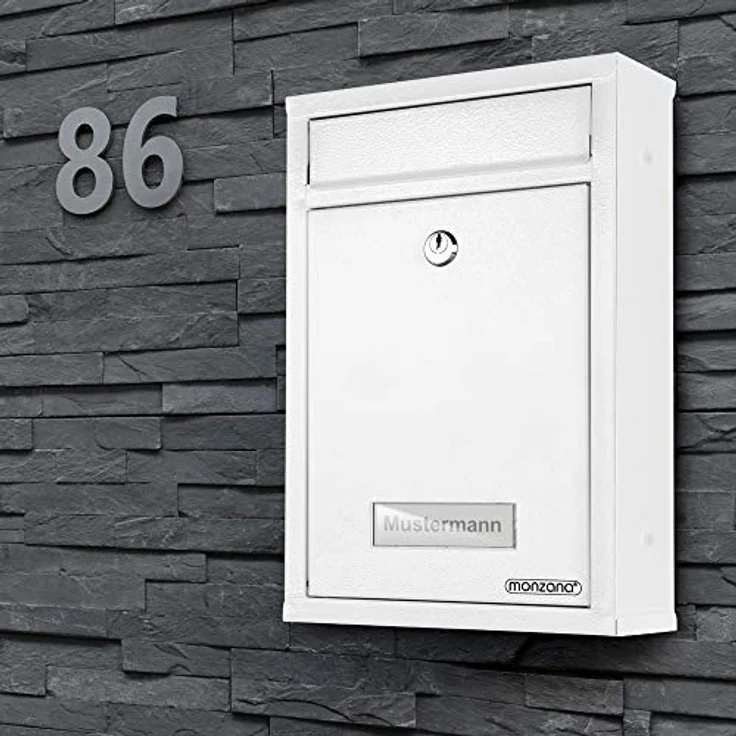 DEUBA 6x Briefkasten Wandbriefkasten Briefkastenanlage Postkasten Stahl Auswahl weiß – Bild 2