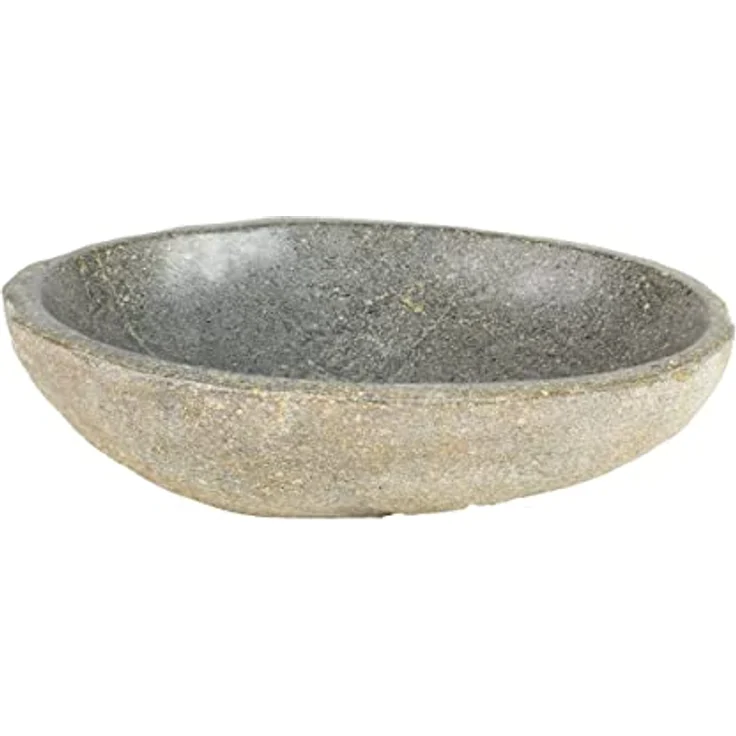 Oriental Galerie Vogeltränke frostfest + UV-Best. Naturstein Garten Vogelbad Wasserschale Wassertränke f. Vögel u. Insekten Stein Vogel-Schale Trinkstein Flussstein frostsicher Gartentränke 20-30cm – Bild 2