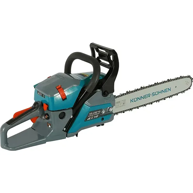 Könner & Söhnen Benzin-Kettensäge KS CS21G-16, 1,6 kW, 45 cm³, Schwertlänge 40 cm, Anti-Vibrations-System, Easy-Start-System