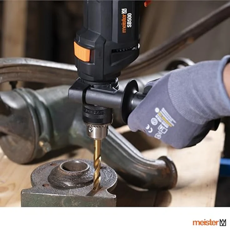 Meister Schlagbohrmaschine 500 W, SB500 - mit Zahnkranzbohrfutter, Drehzahl-Vorwahl, Zusatzhandgriff & Tiefenanschlag - für Beton & Metall, in Blau - 5452010 – Bild 5