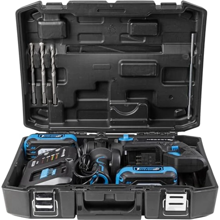 HÖGERT TECHNIK Bürstenloser Akku-Bohrhammer Set 18V, 2,0 J Schlagenergie, Meißelfunktion, 4,0 Ah Akku, 4A Ladegerät, Metallgetriebe, LED, für Beton & Metall – Bild 5