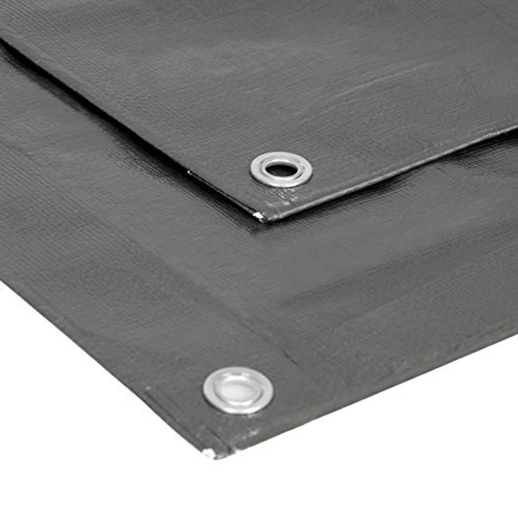 WOLTU Abdeckplane 3x4 m wasserdicht, 180g/m² PE Gewebeplane mit Ösen, Gartenplane reißfest UV-stabilisiert abwaschbar, Mehrzweck Schutzplane für Gartenmöbel Grill Pool Zeltunterlage Trampolin, Grau – Bild 2