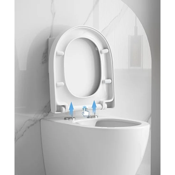 Sanicomfort Wand-WC Set "Cozy", Tiefspül-WC spülrandlos mit glänzendem weißen WC-Sitz – Bild 6
