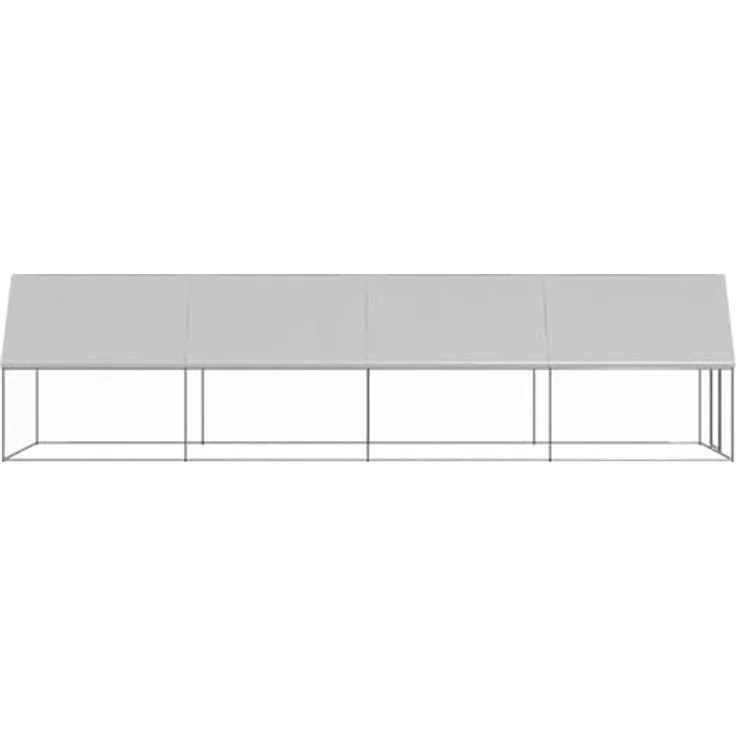 vidaXL Hühnerstall, Outdoor-Hühnerkäfig 2x8x2 m aus verzinktem Stahl, silbern, wasserabweisendes Dach, mit Tür und Schloss – Bild 3