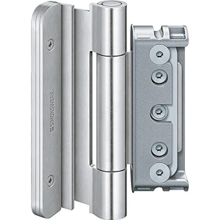 Simonswerk Türband Baka Protect 4010 3D mit Stiftsicherung, 3 Stück, verzinkter Stahl, silber