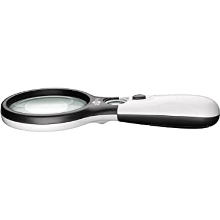 Goobay 41255 Beleuchtete Leselupe - Leichte Handleselupe mit LED Licht - Hohe Klarheit - Verzerrungsfreie Lupe mit 2x und 12x Vergrößerung - Vergrößerungsglas – Bild 2