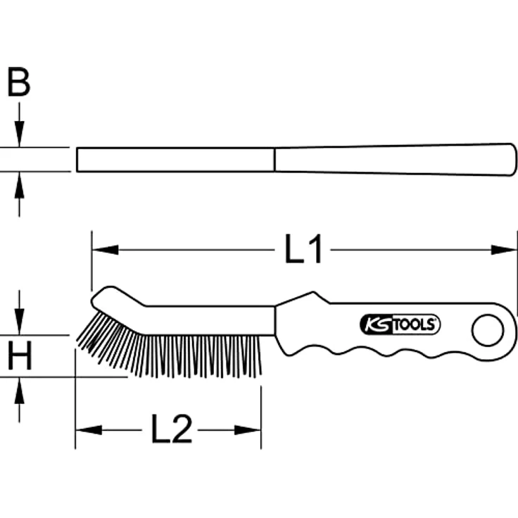 KS Tools 201.2320 Stahldraht-Bremssattel-Drahtbürste 2-reihig – Bild 4