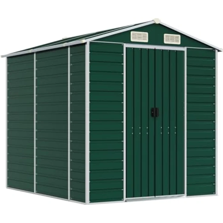 vidaXL Gerätehaus Grün 191x215x198 cm Verzinkter Stahl – Bild 1